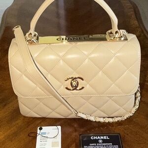 CHANEL Lambskin Quilted Small Trendy CC Flap Dual.